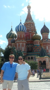 Bob and Barry outside St. Basil's Cathedral